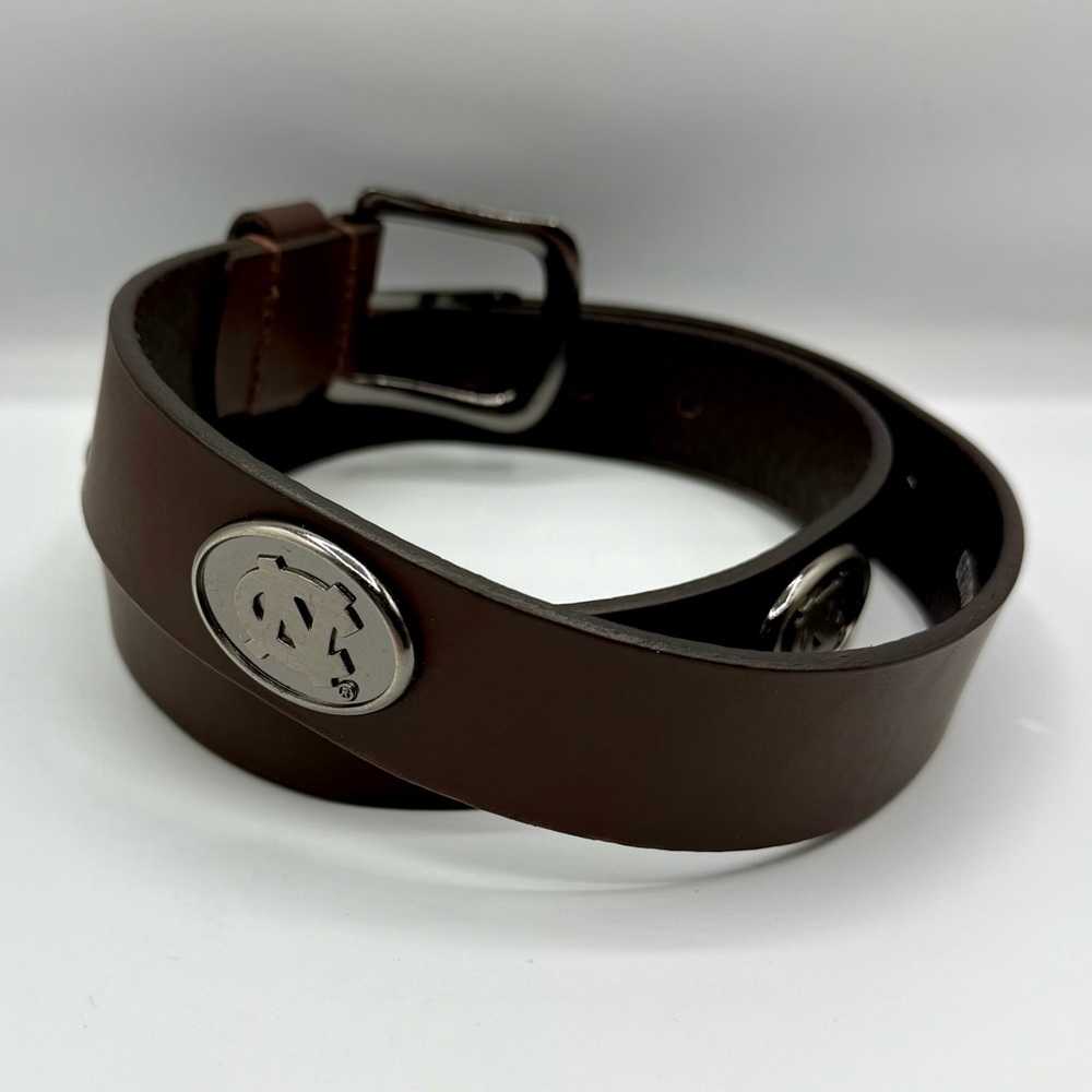 Eagles Wings UNC Tarheels Studded College Logo Genuine Leather Belt